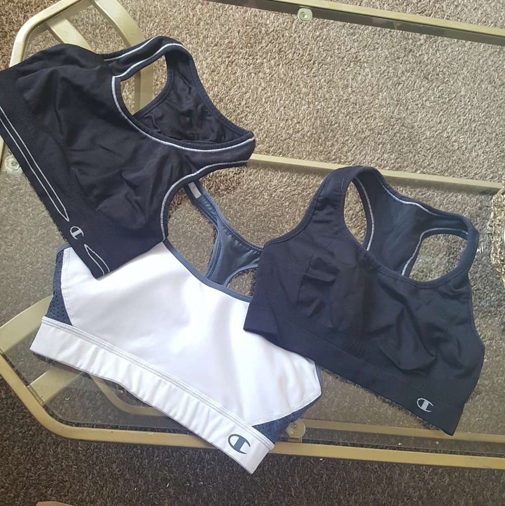 3 sport Bras, $15. Champions
